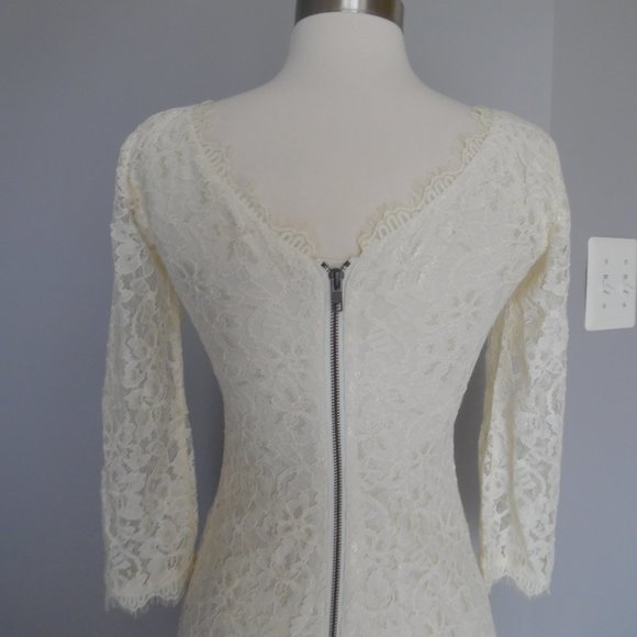 Diane Von Furstenberg Ivory Zarita Lace‎ Mini Dress - Picture 9 of 15
